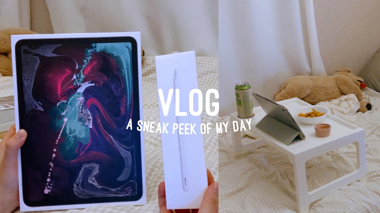 [vlog] 대학생 일상 브이로그 : 아이패드 픽업 후 언박싱, 4연강 듣는 하루, 자취방에서 혼맥 로망 실현