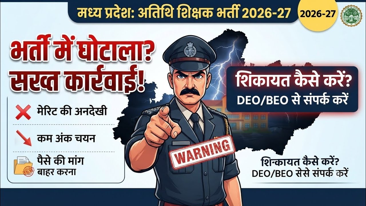 MP अतिथि शिक्षक भर्ती 2026-27 में गड़बड़ी? मेरिट की अनदेखी और पैसे मांगने के आरोप| शिकायत कैसे करें?