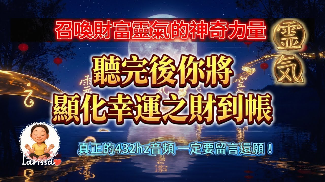 💰財運能量顯化冥想💰【只有極少數的人能連結的靈氣通道，聽完焦慮全消】432Hz 睡著時自動清理貧窮限制，醒來顯化一筆橫財到帳｜睡眠冥想 靈氣祝福《新年特輯II》| #瑞莎聲音魔法師