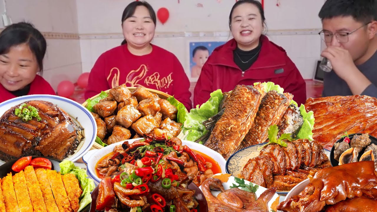 【陕北霞姐】贴窗花，挂对联！外酥里嫩“老八碗”,金黄酥脆炸年糕！霞姐一家团聚热热闹闹过小年！