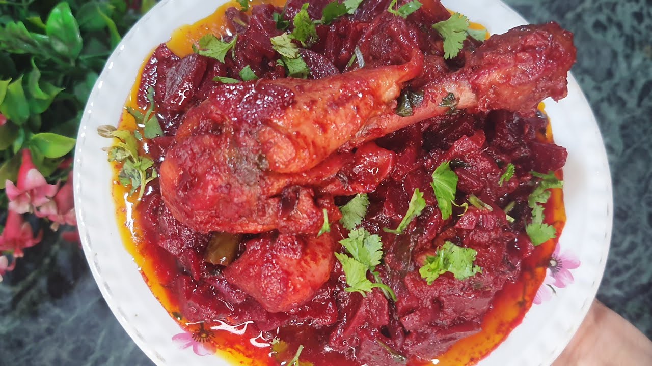 Chicken chukandar gosht recipe | Beetroot Chicken Gravy recipe | Chukandar chicken kaise banta hai