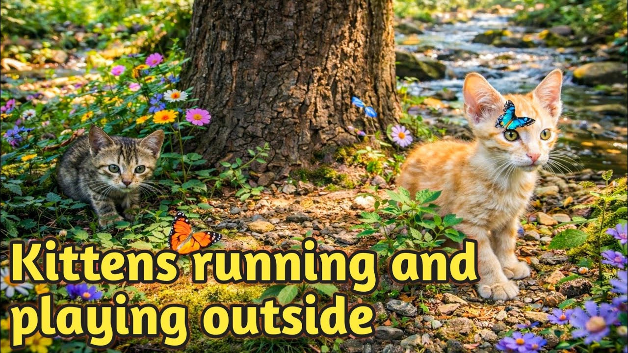 🐾 Beautiful Kittens Playing On The Grass - Relaxing Cat Sounds & Cute Kitten Moments 🌿