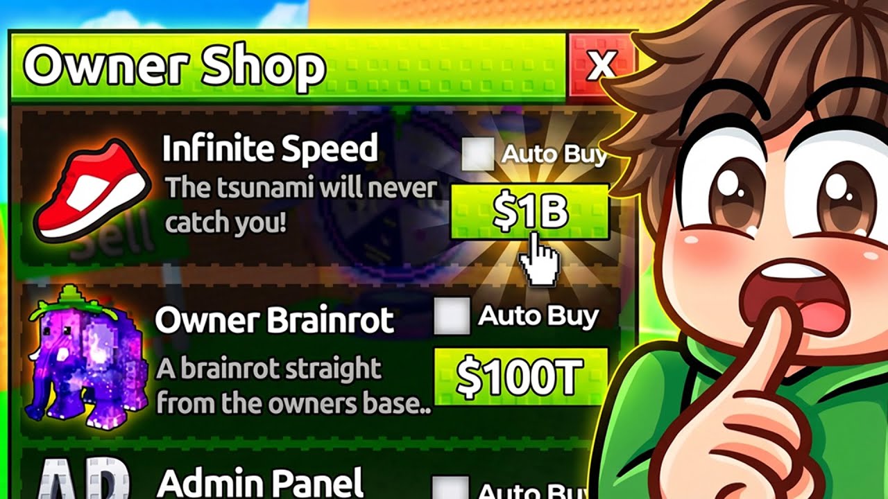 Ich benutze GEHEIMEN ADMIN SHOP in Escape Tsunami for Brainrots!