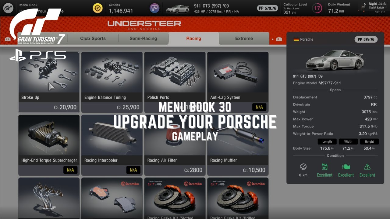 Gran Turismo 7 - Menu Book 30 - Upgrade Your Porsche - Gameplay - 4K 60fps HDR PS5