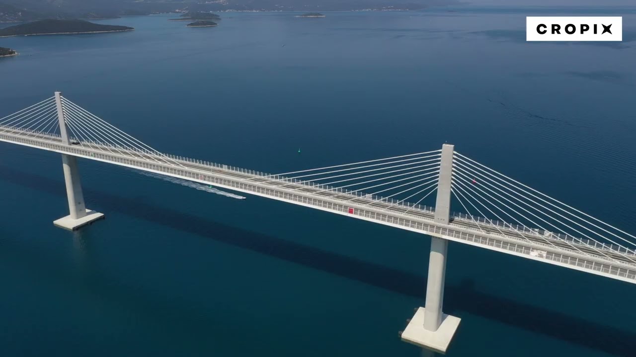 Pelješki most iz zraka na dan otvorenja