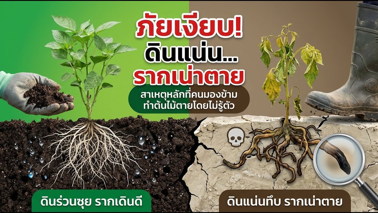 สาเหตุที่ซ่อนเร้นของรากต้นไม้เน่า: ดินอัดแน่นทำลายชีวิตอย่างไร