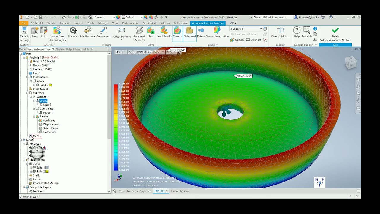 Inventor Nastran - Centrifugal Force Tutorial