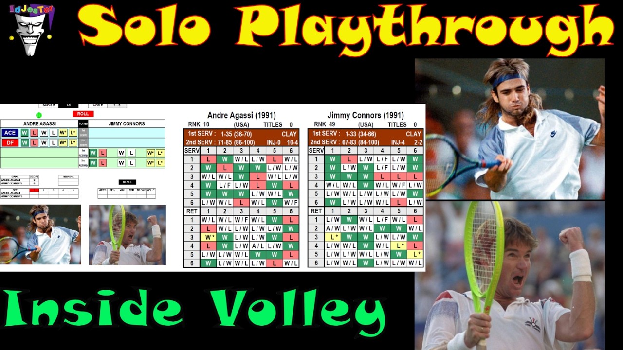 Inside Volley Tennis Jimmy Conners vs Andre Agassi 1991 Match-Up