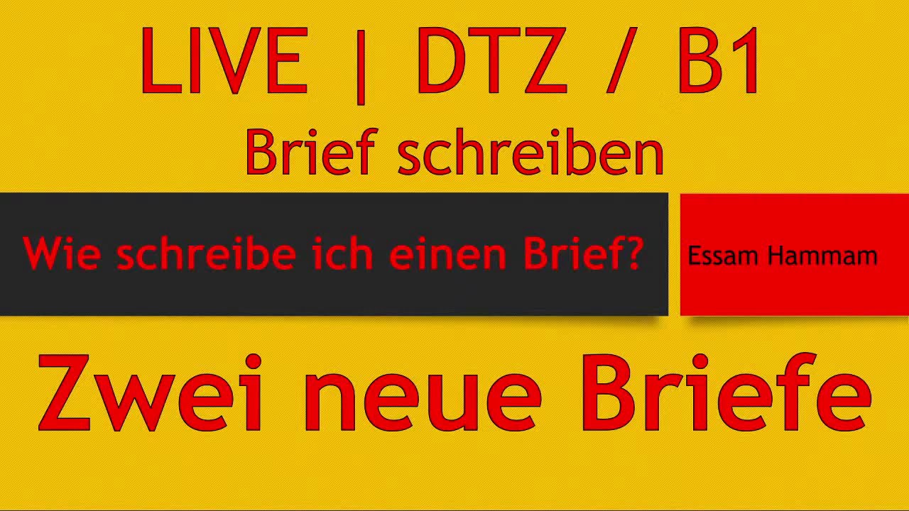 DTZ / B1 | Briefe schreiben | Live vom 06.03.2021