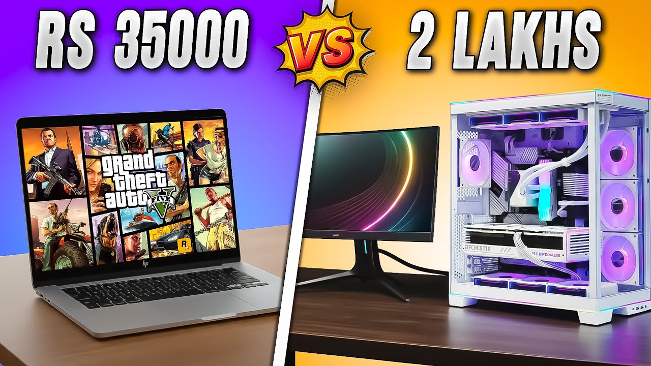 ₹200000 PC VS ₹35000 LAPTOP 🤯 (Can it Run GTA 5 ?)