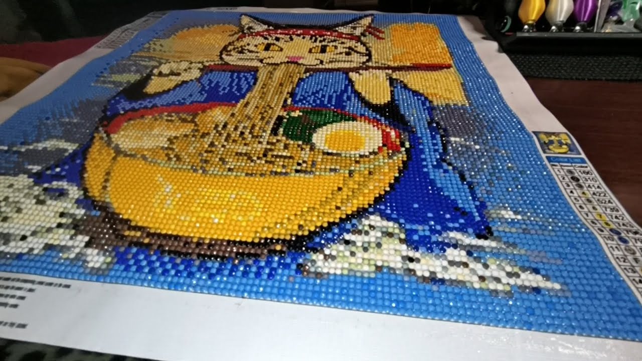 Both BLUE 💙 & RED ♥️ Kung Fu Ramen Kitties Are Finally Completed❣️🍜🐈💎🎨🖌️ 🪟Time-4-Framing-The-Art🪟