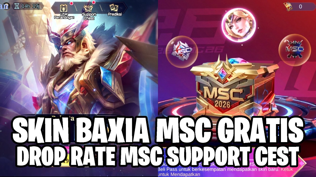 SKIN BAXIA MSC GRATIS + TEST DROP RATE MSC SUPPORT CHEST 2026! MOBILE LEGENDS