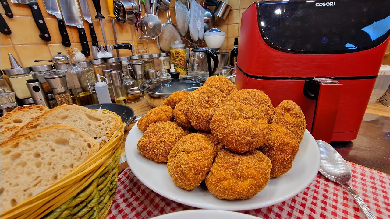 Fasírt pár csepp zsiradékban forró levegős sütő Air Fryer Cosori @szokykonyhaja