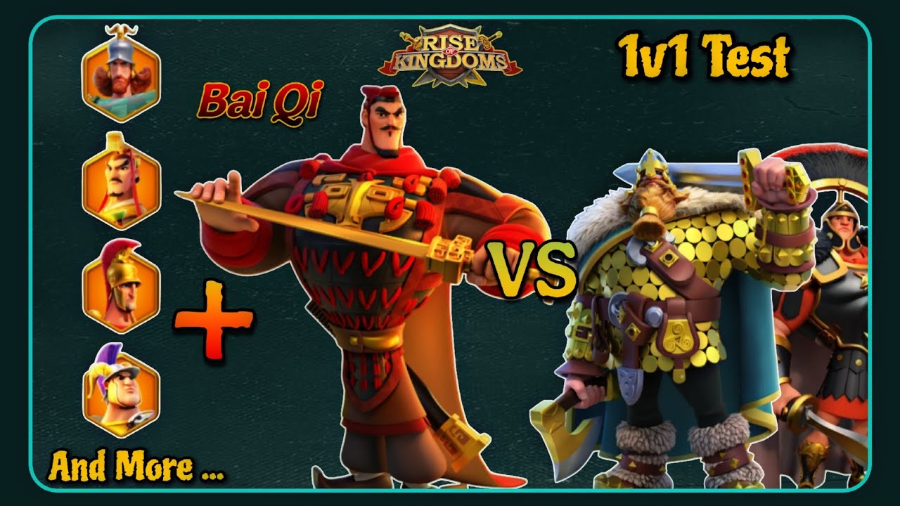 Bai Qi 1v1 Test (vs Ragnar/Scipio) - Rise of Kingdoms