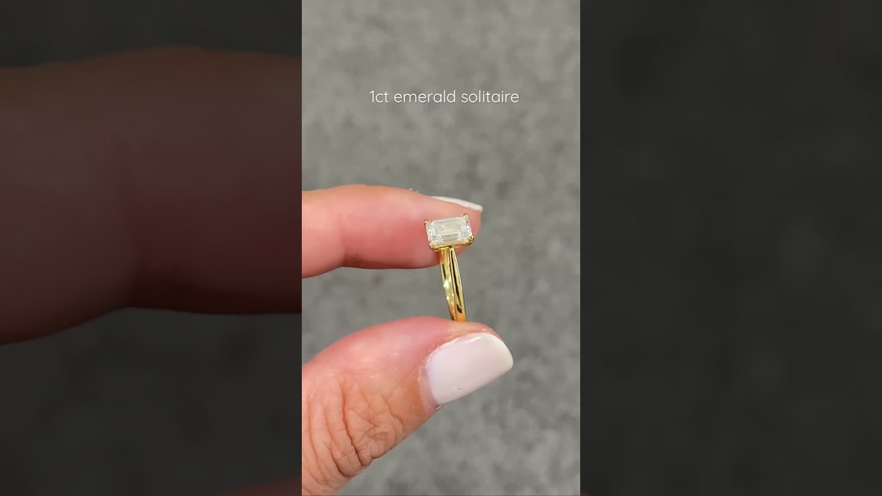 Check out this beautiful 1-carat emerald cut solitaire engagement ring