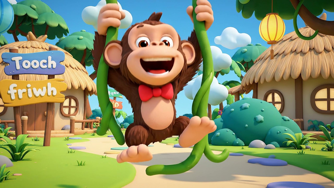 Funny Monkey Jumps Oo Oo Ahh | Active Jungle Song & Animal Sounds for Kids