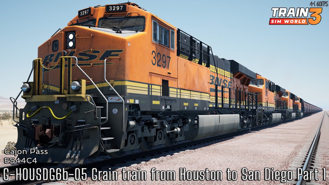 G-HOUSDG6b-05 Grain train from Houston to San Diego Part 1 - Cajon Pass - ES44C4 - Train Sim World 3