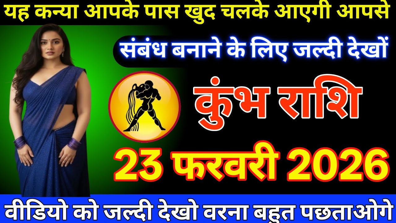 #कुंभ राशि दिनांक 23 फरवरी 2026 यह कन्या आपके पास खुद चलके आएगी आपसी संबंध बनाने के लिए जल्दी देखो#