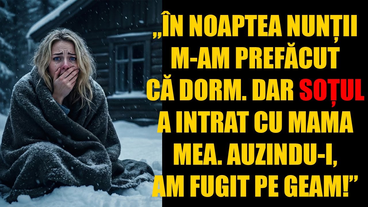 În noaptea nunții m-am prefăcut că dorm. Dar soțul a intrat cu mama mea. Auzindu-i, am fugit pe geam