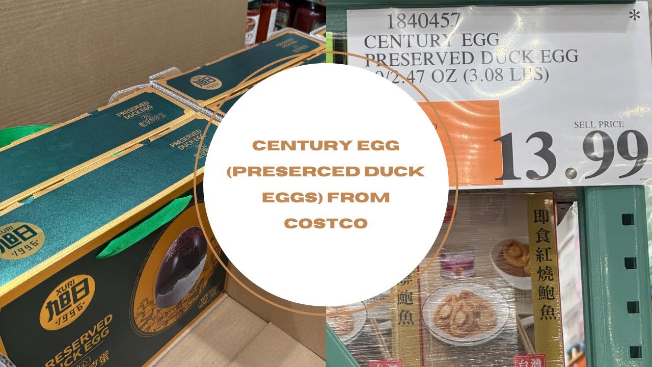 Preserved Duck Eggs from Costco! - Bonus, we also show their pork floss in our congee