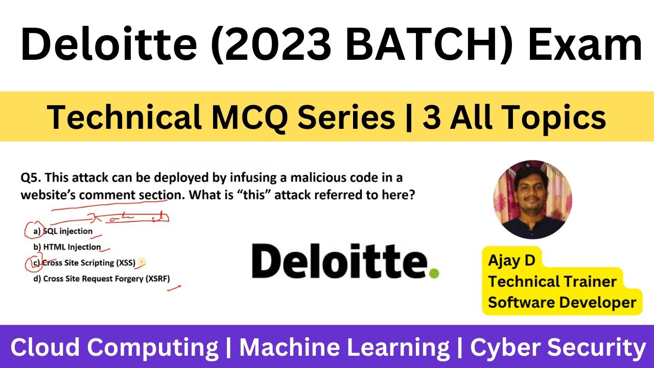 Deloitte Exam Preparation | Technical MCQ Questions Series | Cyber Security | ML | Cloud Computing