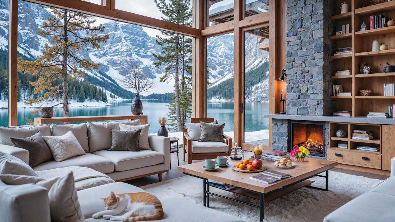 🏔️ Winter Lakeside Christmas Cabin | Soft Decor & Christmas Jazz for Slow Living169