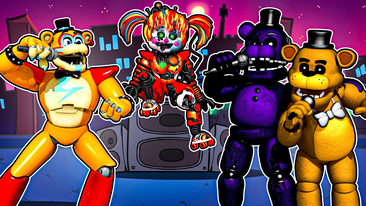 Shadow Freddy DANCE BATTLE Glamrock Freddy in Friday Night Funkin FNAF MOD