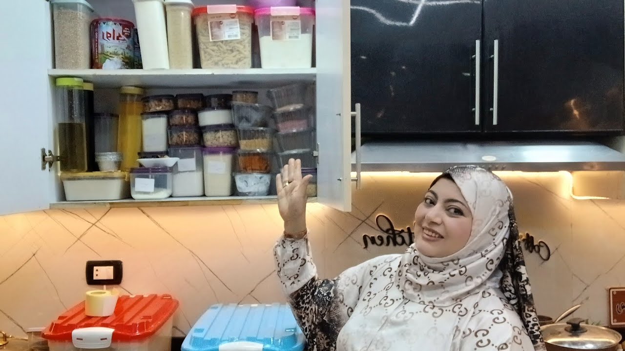 اخيرا تنظيم خزين شهر رمضان والمطبخ بالمشتريات الجديده وعلب الخزين نظمته بقي مطبخ عروسه