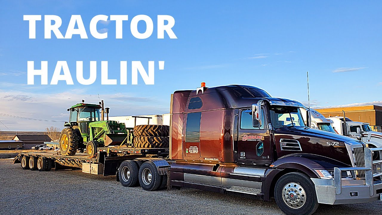 Tractor hauling from Saskatchewan