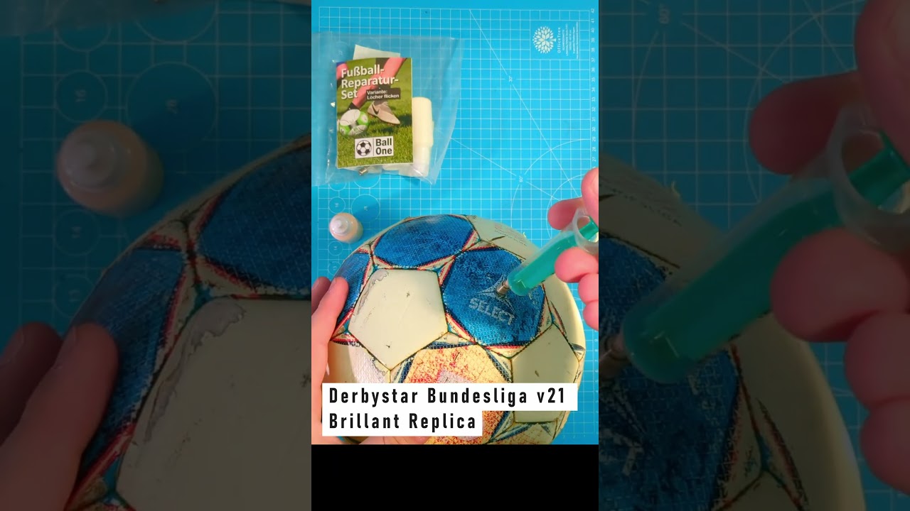 Repair Punctured Soccer Ball on Derbystar Bundesliga Brillant Replica v21