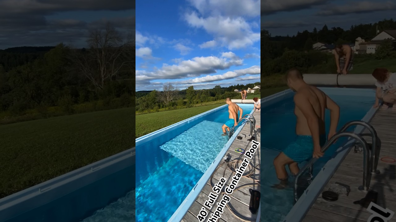 40&rsquo; Shipping Container Pool #swimmingpool #containerpool #pool #pooldesign #swimming