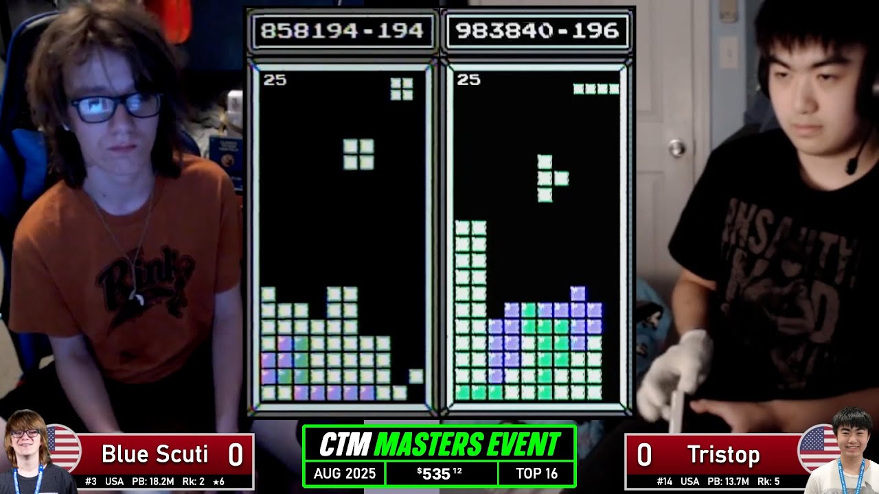 GETTING CLOSER!! Blue Scuti, Tristop | Top 16 | Classic Tetris Monthly Masters August 2025
