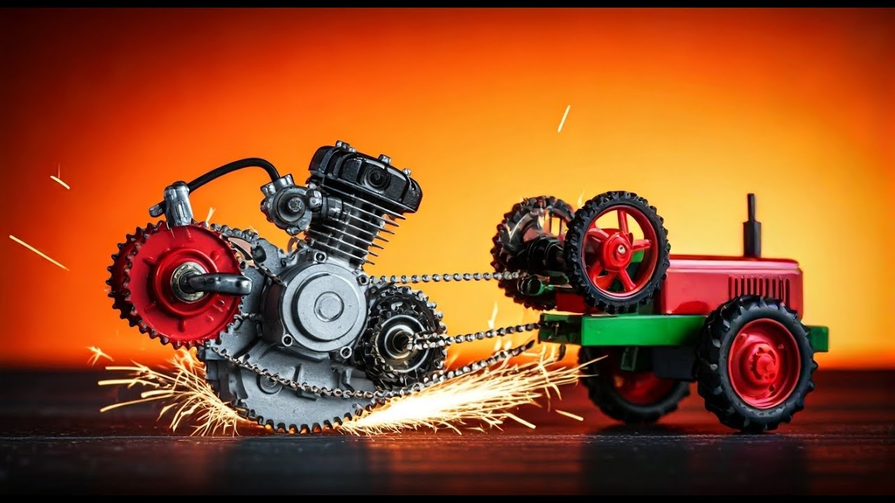 DIY Bike Engine Tractor: Upgraded and Even More Powerful! Part4