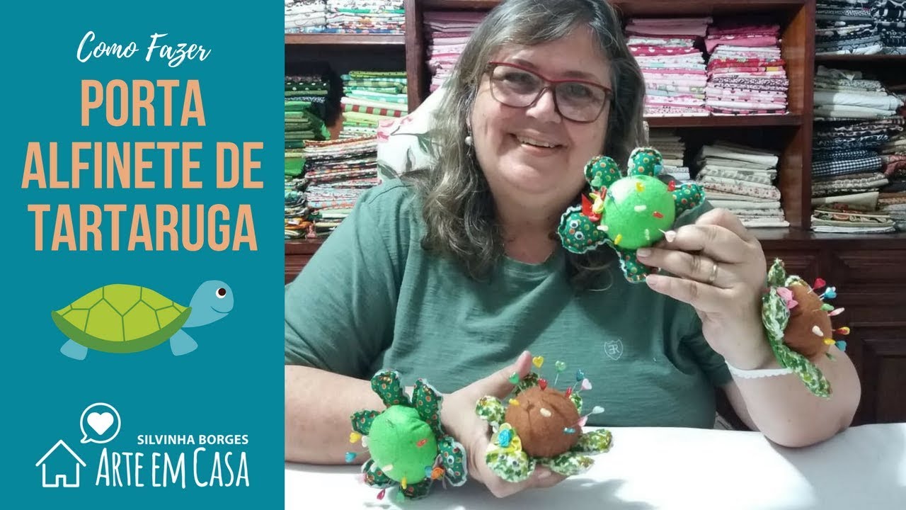 Porta Alfinete de Tartaruga pra você não perder mais!