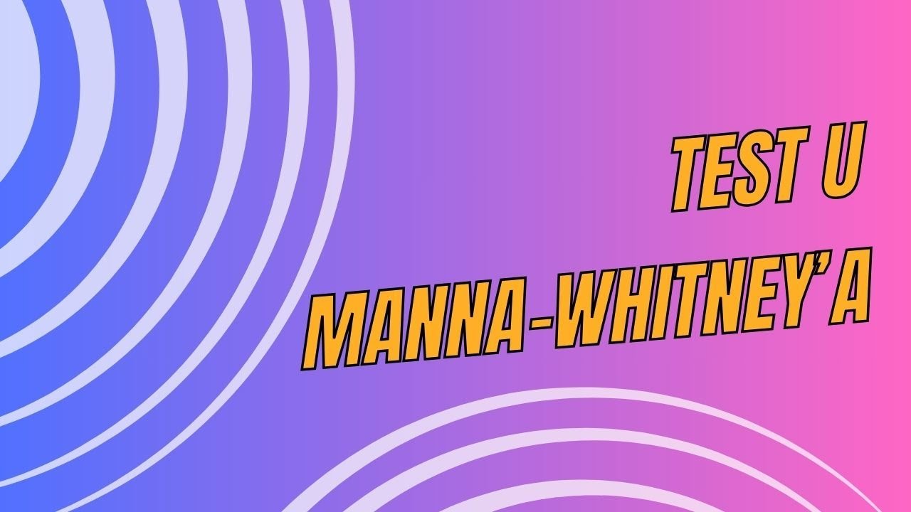 SPSS Tutorial - Test U Manna Whitney'a