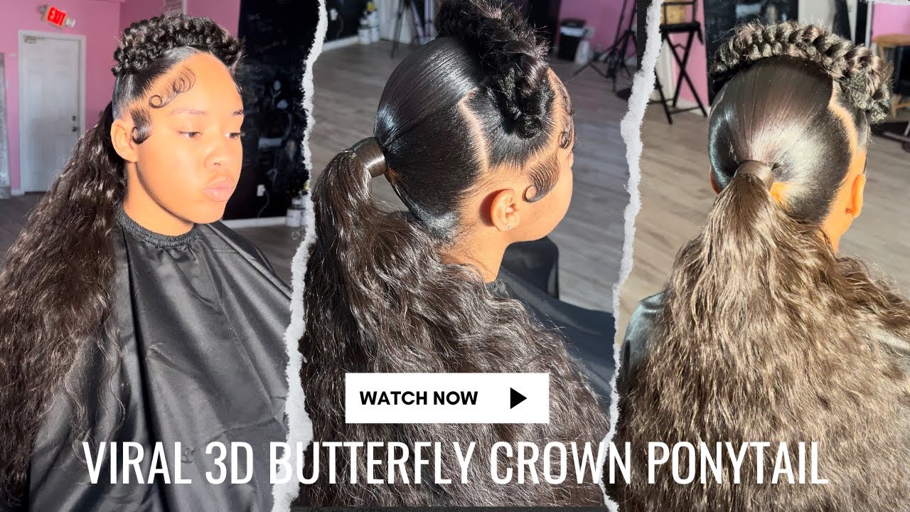 How To : VIRAL 3D Butterfly Crown Ponytail ✨MUST WATCH