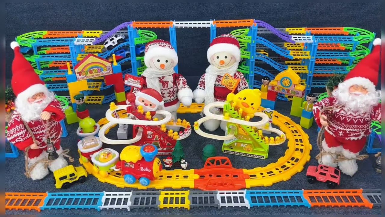 18 Minute Satisfying Santa Claus Christmas Train Track Setup 🎄🚂 | Full Toy Train Combination 