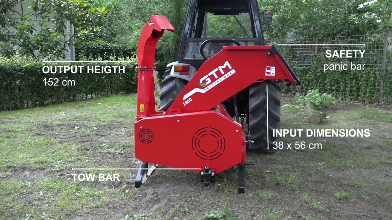 Démonstration du Broyeur de branches à tracteur GTM Professional GTS 1800 PTO