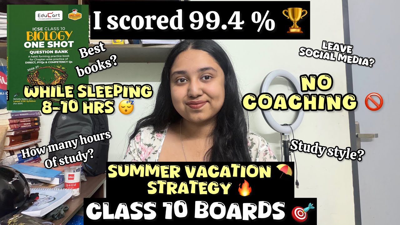 Class 10 SUMMER VACATION STRATEGY to SCORE 98%+ 🔥*no coaching* BEST BOOKS for ICSE 2027🎯 #class10