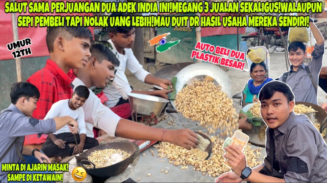 SALUT PERJUANGAN DUA ADEK INDIA INI!SEPI PEMBELI TAPI NOLAK UANG LEBIH!MAU DUIT HASIL USAHA SENDIRI