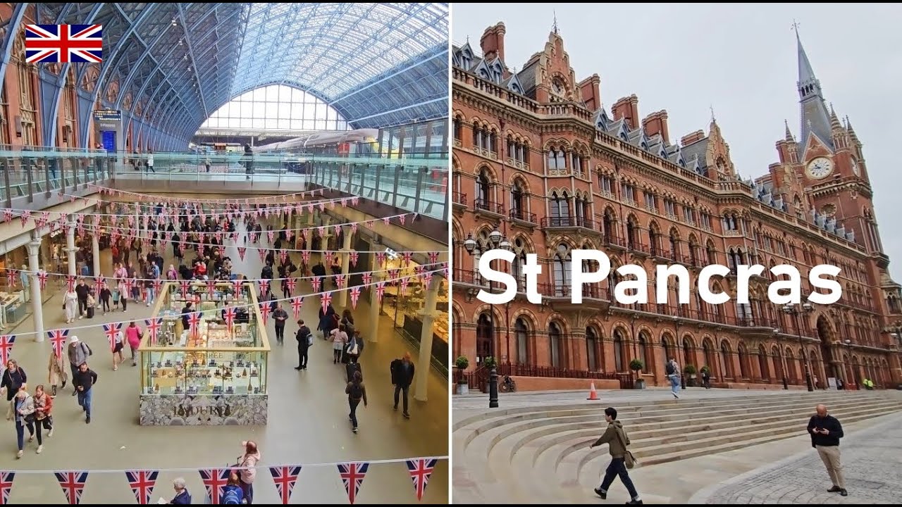 LONDON St PANCRAS Train Station 4K🇬🇧 International Train Station Walking Tour