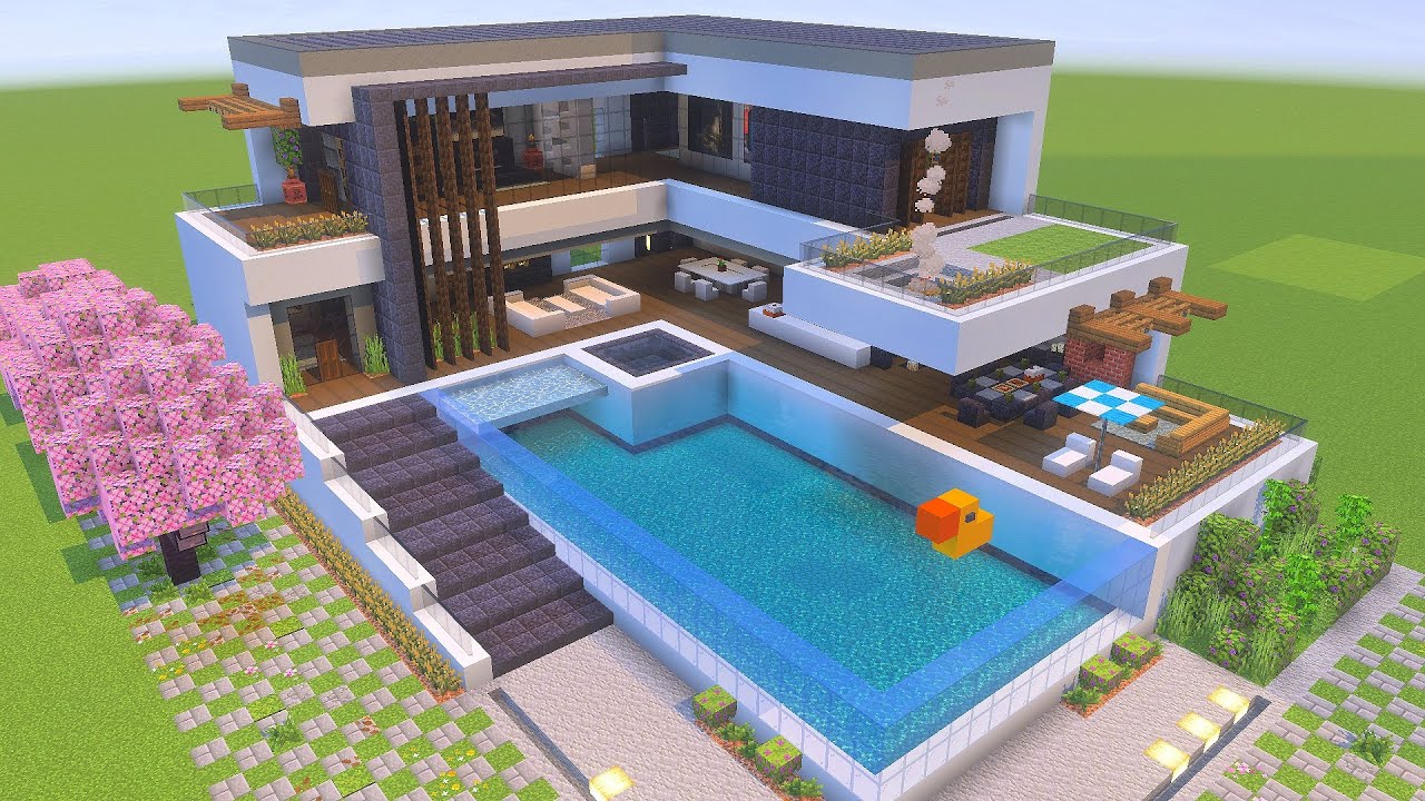 Minecraft - Como fazer uma Mans&atilde;o Moderna - MANYACRAFT