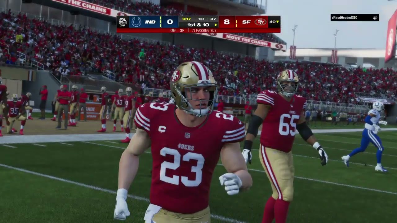 The Indianapolis Colts versus the San Francisco 49ers