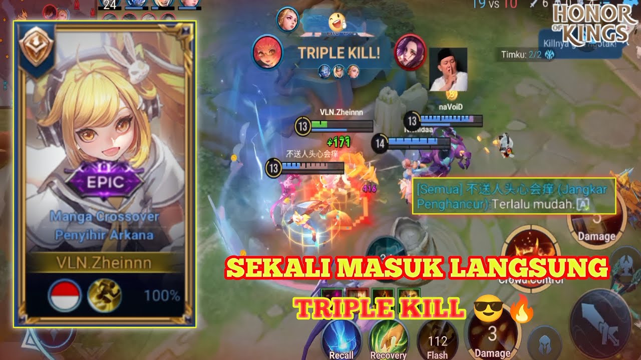Honor Of Kings (Angela) GACOR MOMENT! SEKALI MASUK LANGSUNG TRIPLE KILL 😎🔥