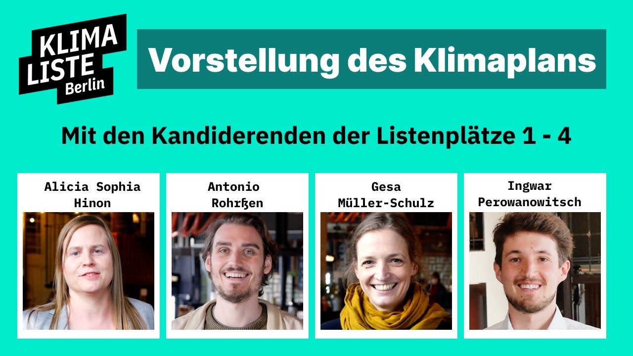 Vorstellung des Klimaplans der Klimaliste Berlin