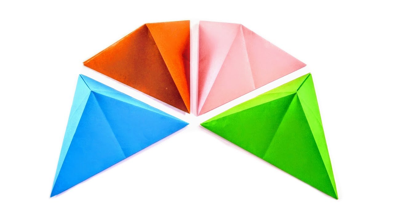 How to make a Paper Pyramid | WITHOUT USING GLUE!!! | Triangular Pyramid | DIY Easy Origami