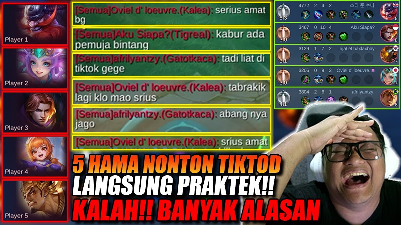 5 HAMA korban TIKTOD! Giliran Kalah NGIDE Malah bilang RANKED kok SERIUS!? Wkwkwkwk