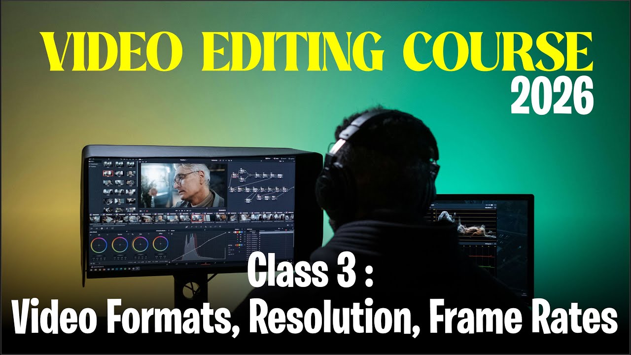 Class 3 | Video Formats, Resolution, Frames | Video Editing Course 2026 | Learn Free Online Course