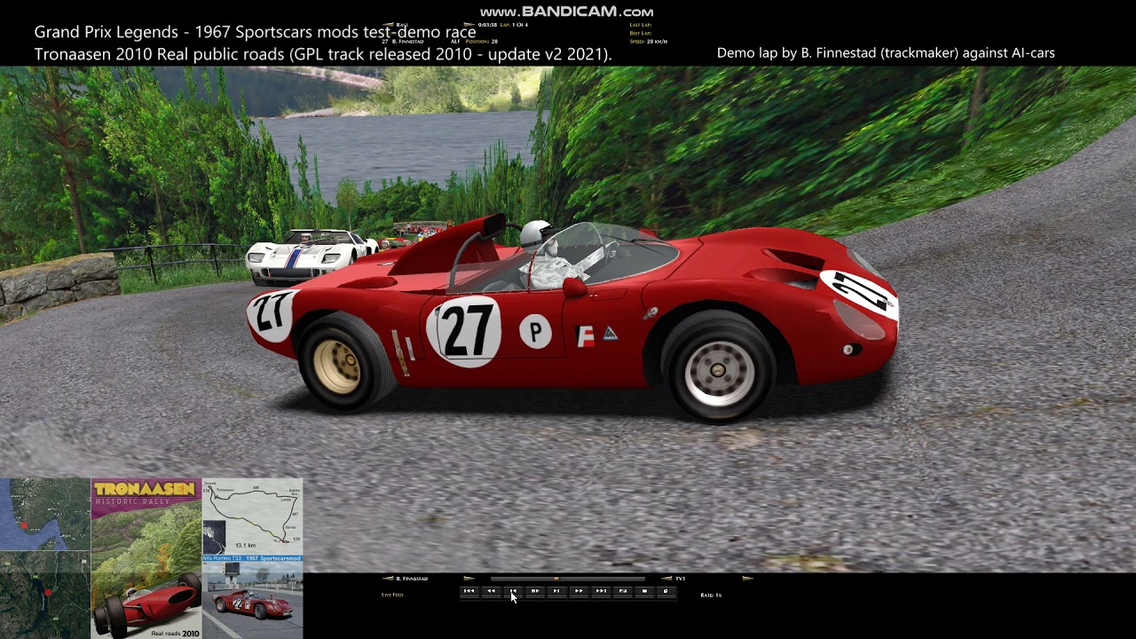 Grand Prix Legends Tronaasen - Alfa Romeo T33 demo race