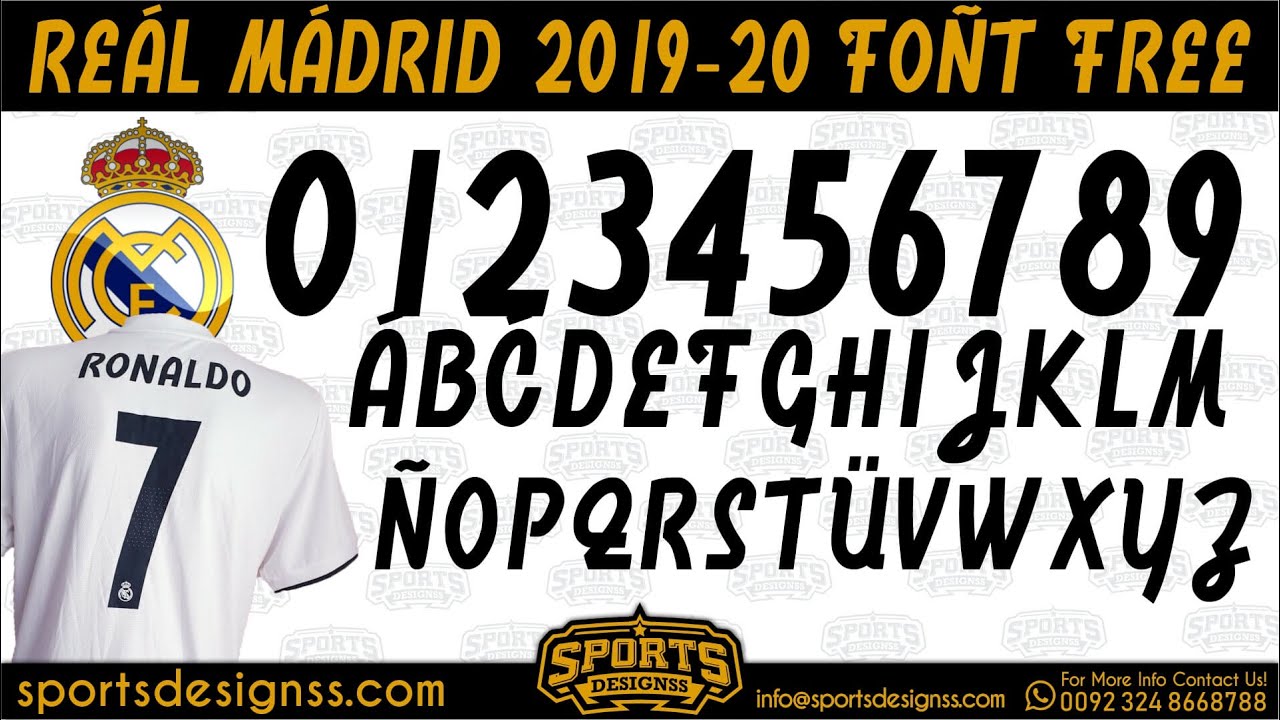 Real Madrid Font 2019-20 Free Download: Football/Soccer Font Free Download by Sports Designss